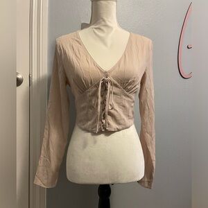 Light pink long sleeve blouse size small